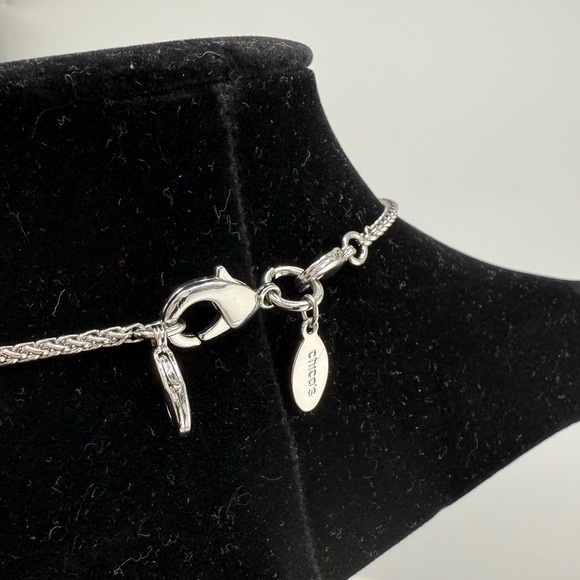 Chico's Silver-Tone Textured Bib Necklace - Picture 5 of 7